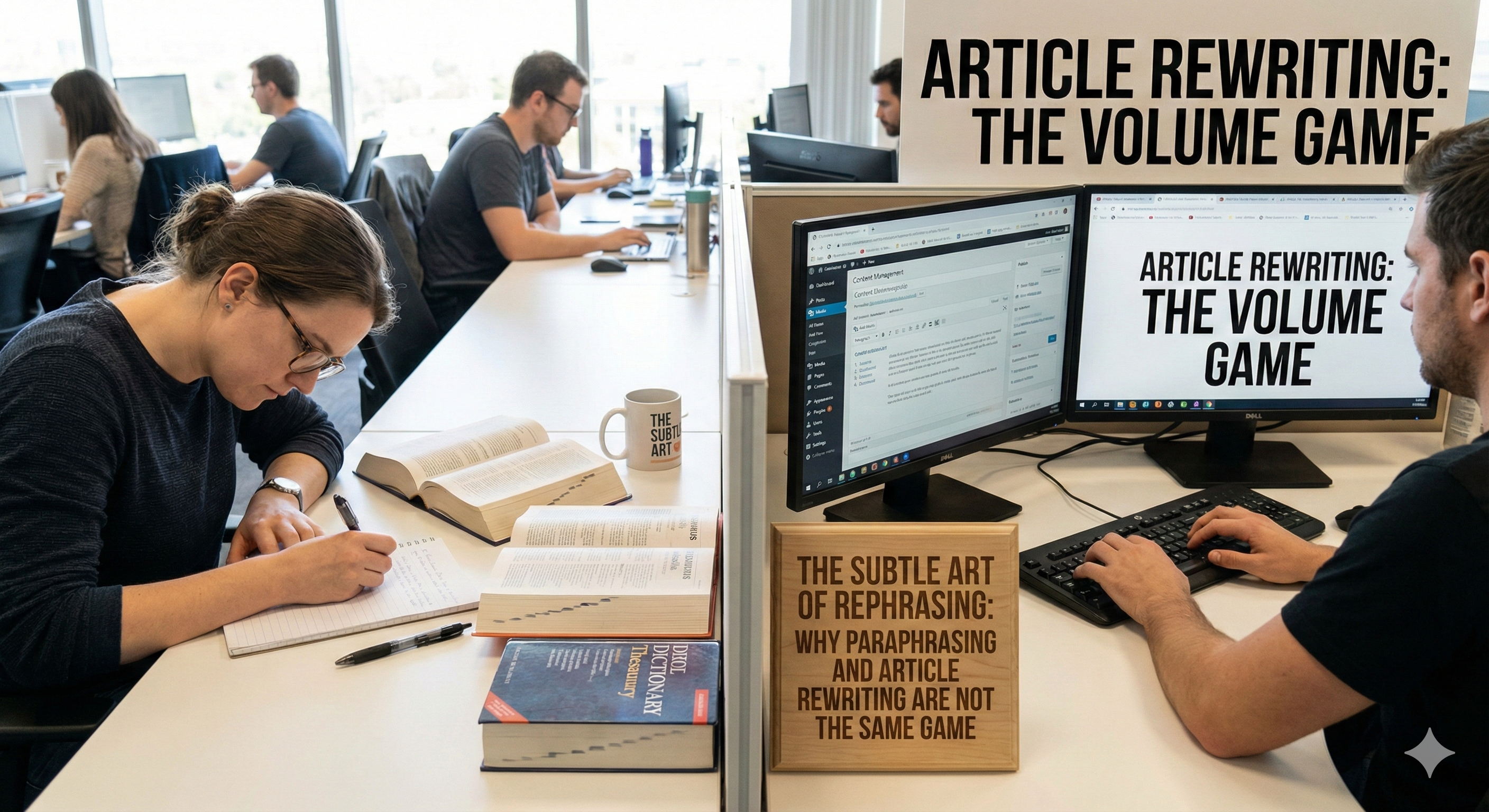 The Subtle Art of Rephrasing: Why Paraphrasing and Article Rewriting Are Not the Same Game